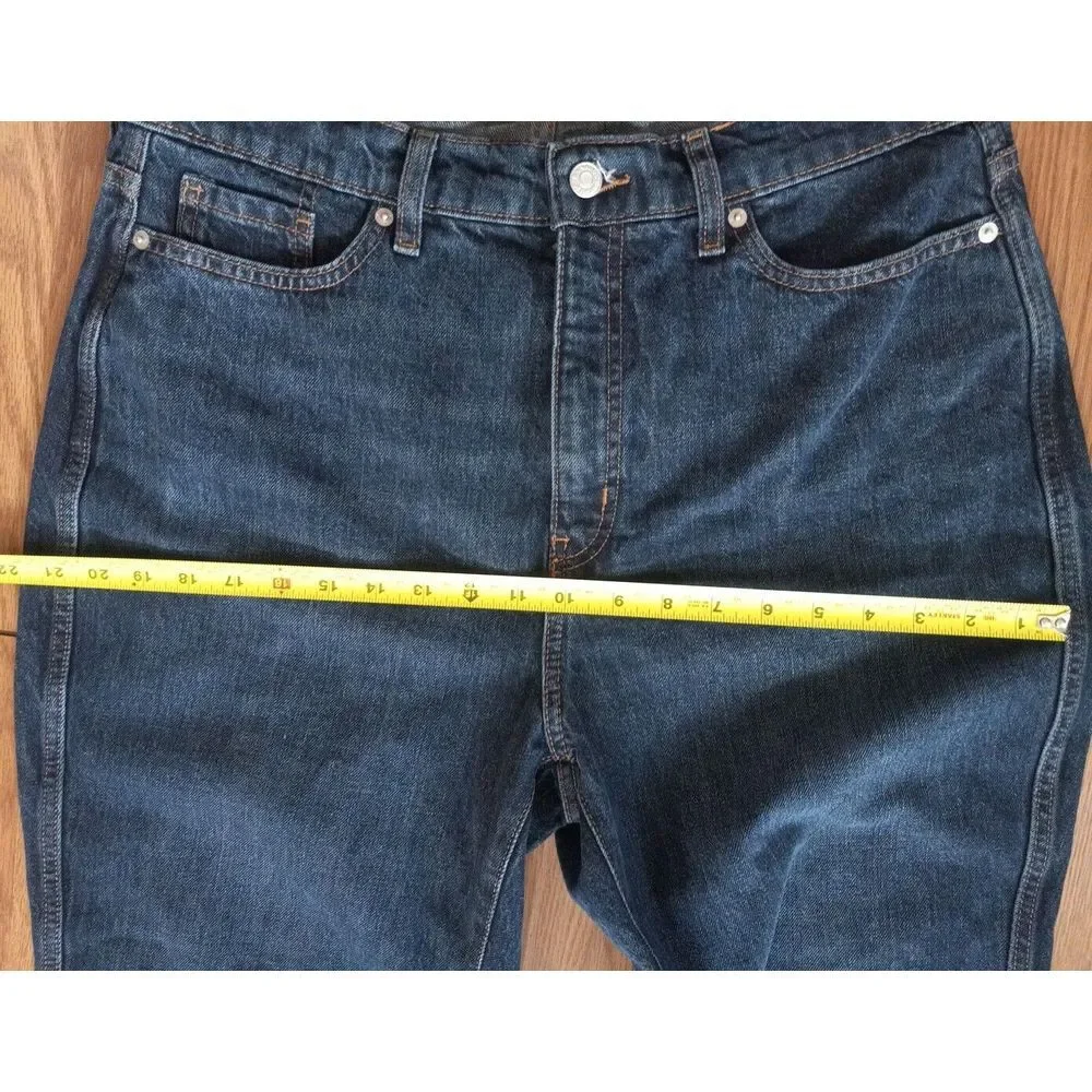 Banana Republic Navy Blue Jeans Mens 36X40‎ Inseam 29 Tapered Fit Athleisure